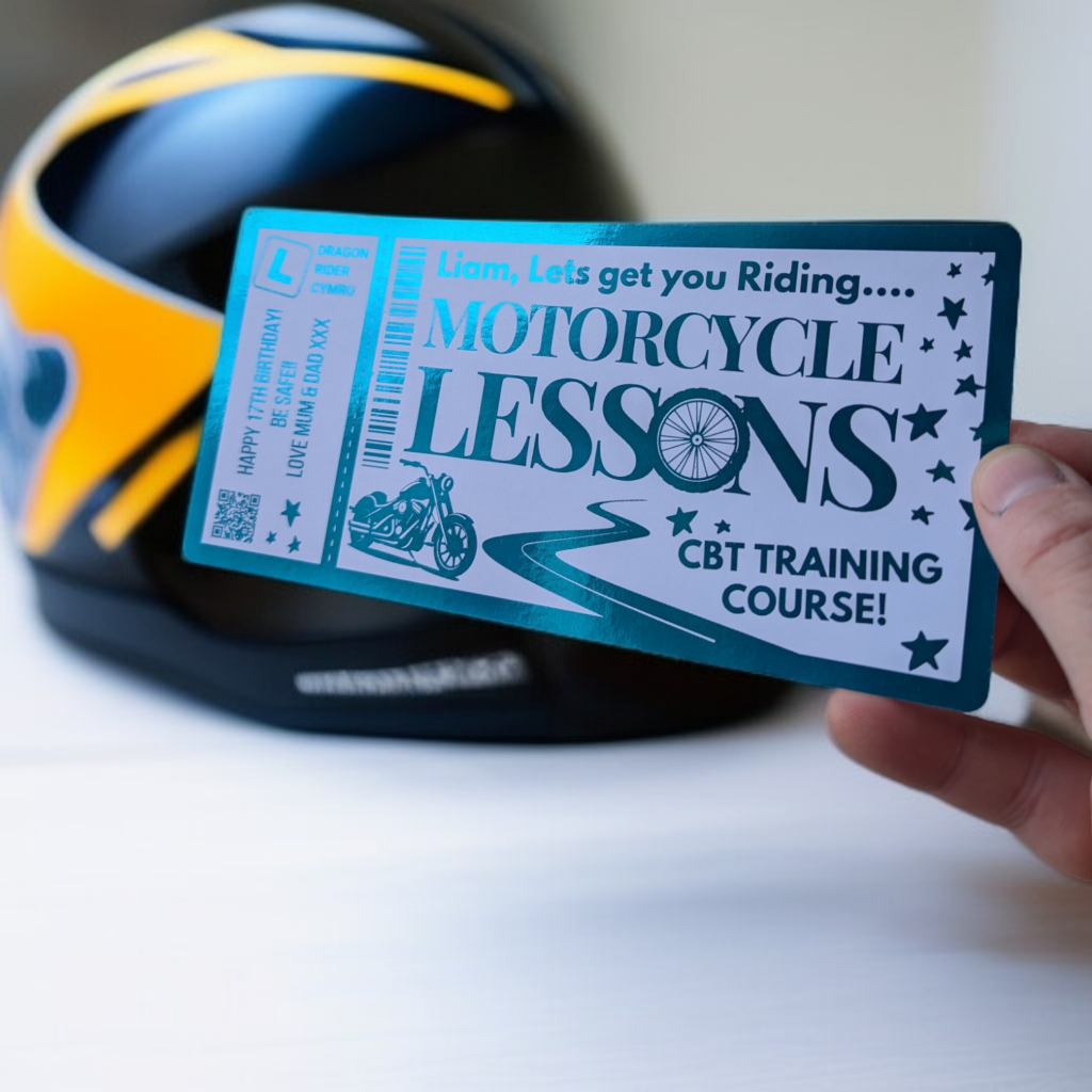 Custom Foil Ticket Riding Bike MotorCycle Course CBT Lesson Gift Learn –