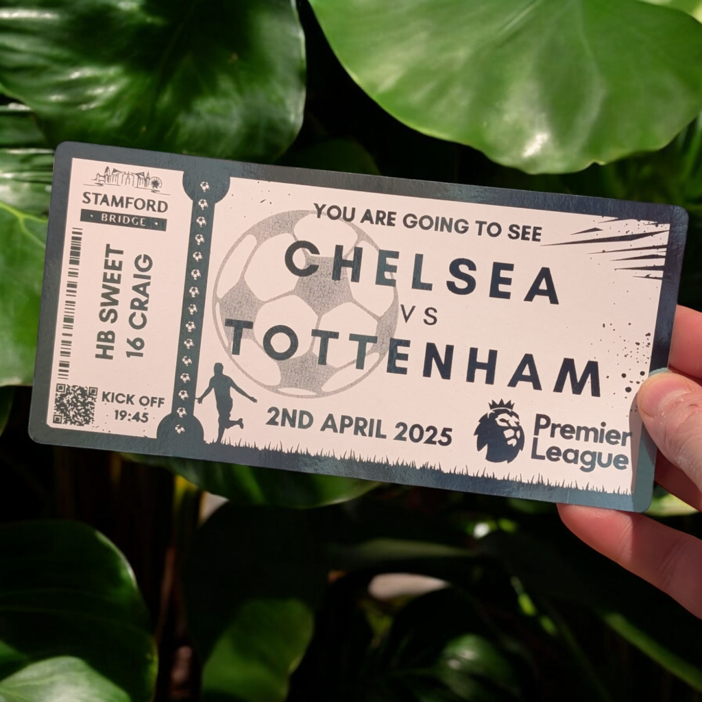 Chelsea Tottenham Spurs Foil Ticket Voucher