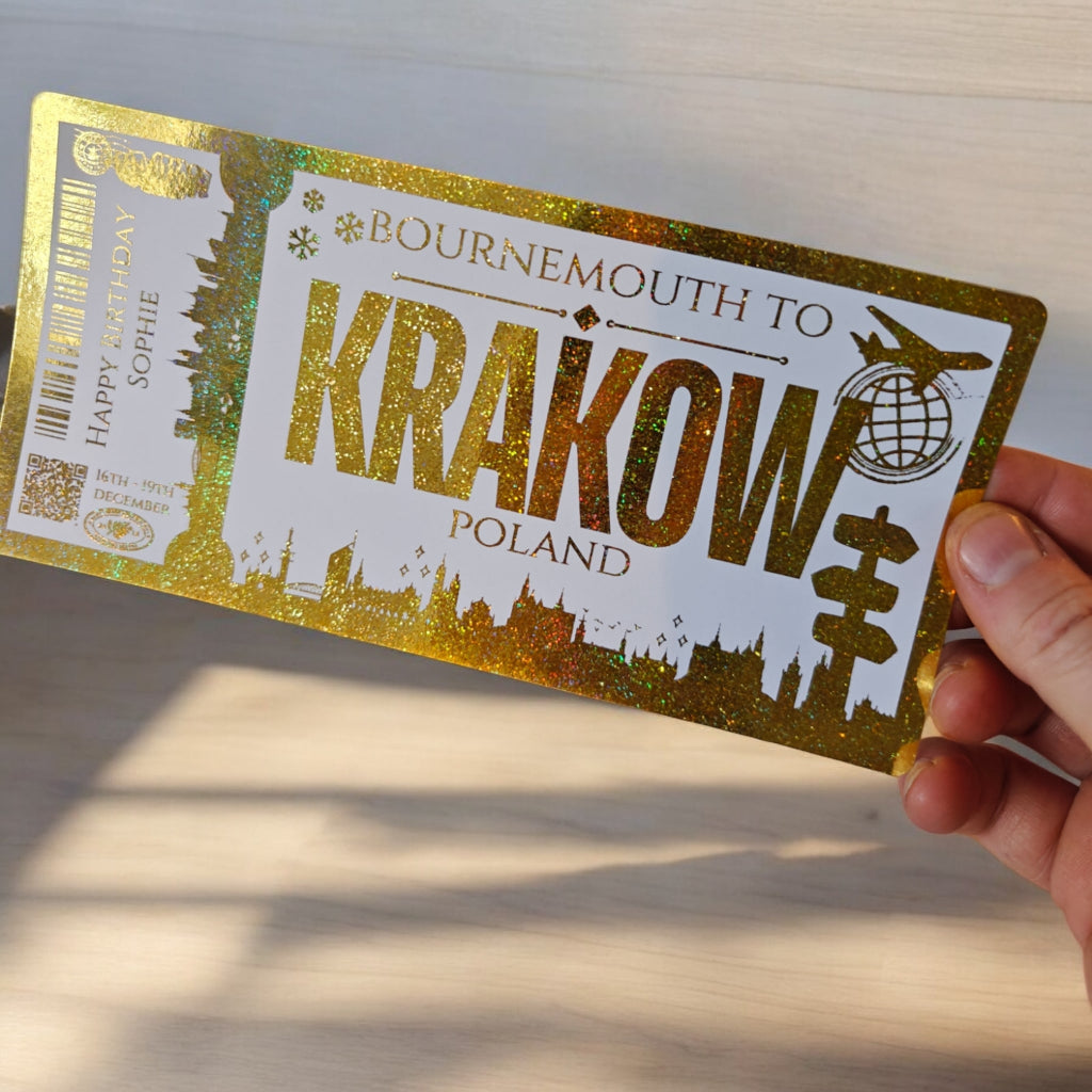 Krakow Gold Glitter Foil Ticket