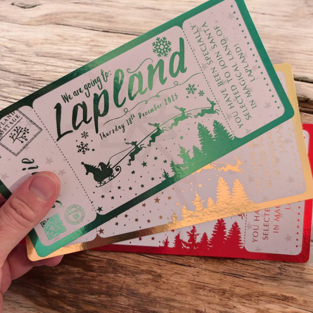 Lapland Christmas Holiday Foil Ticket Green