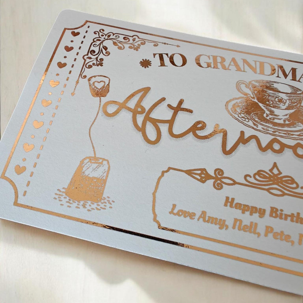 Afternoon Tea Bag Detail Foil Ticket