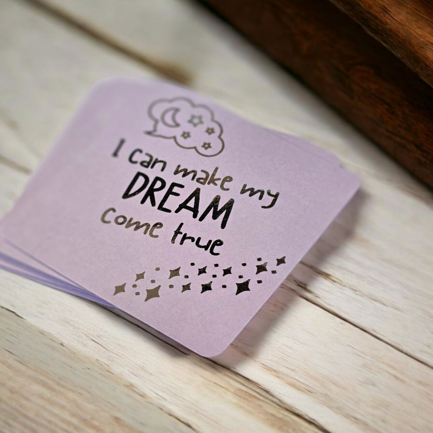 Kids Foil Affirmation Cards, Pack of 20 Mini Pastel Foil Quotes, Daily Positive Motivation Deck, Cute Self Love Gift Sparkly Glitter Cards