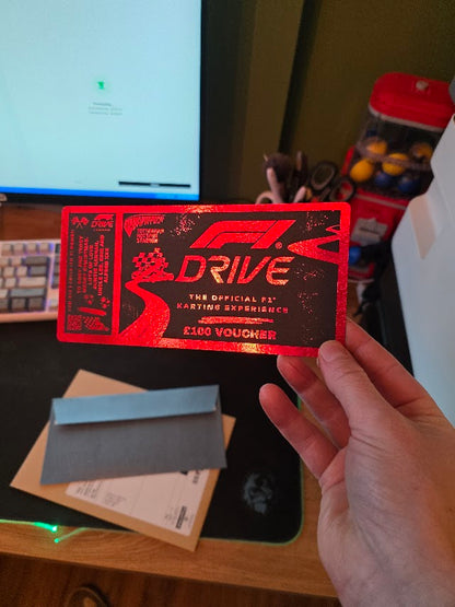 Foil Experience Day Out Custom Keepsake for Adventure Days Gifts Driving Supercar Track Events Personalised Ticket Voucher - Surprise Gift Him Her