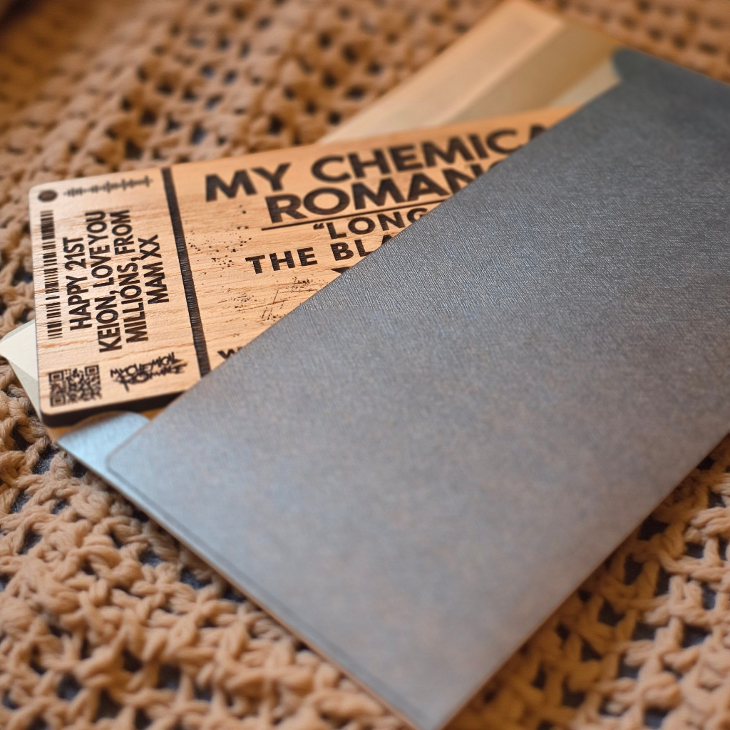 Personalised Wooden Ticket Gift Custom Engraved Event Ticket Concert, Theatre, Experience Gift | Laser Cut Keepsake