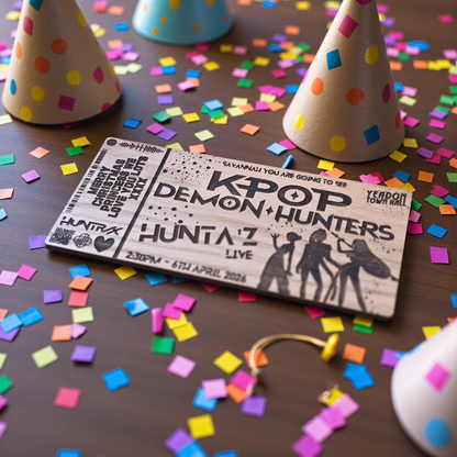 Personalised Wooden Ticket Gift Custom Engraved Event Ticket Concert, Theatre, Experience Gift | Laser Cut Keepsake