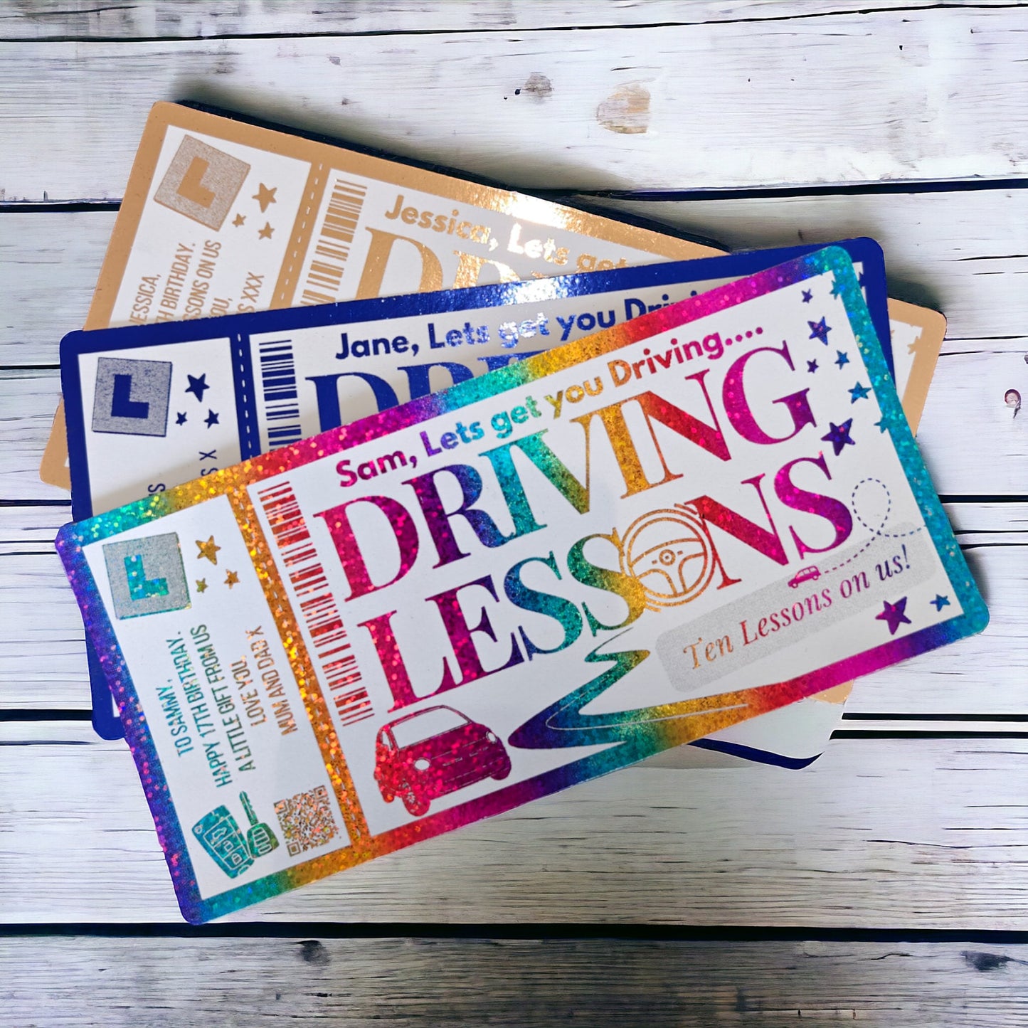 Foil Ticket Driving Lesson Gift Learner 17th Birthday - Voucher Surprise Gift Him Her