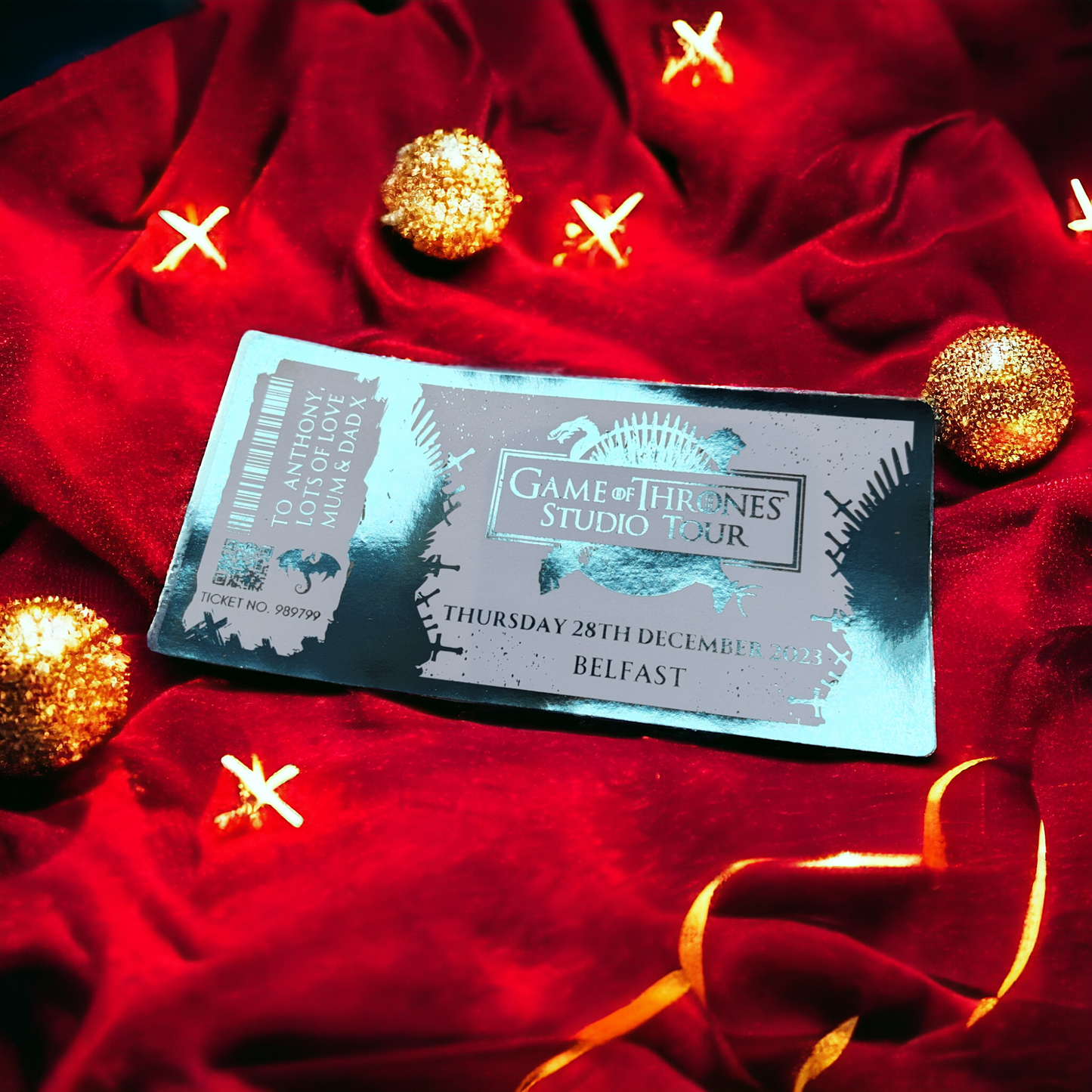 Foil Experience Day Out Any Show Event or Day Out Foil Personalised Ticket Voucher - Surprise Gift Show Theatre Gift Him Her