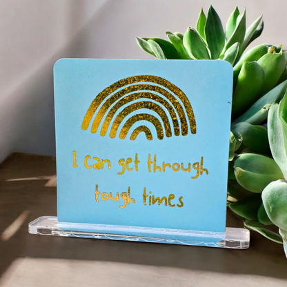 Kids Foil Affirmation Cards, Pack of 20 Mini Pastel Foil Quotes, Daily Positive Motivation Deck, Cute Self Love Gift Sparkly Glitter Cards