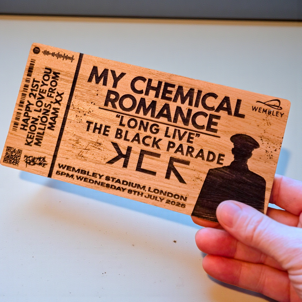 My Chemical Romance Wooden Gift Ticket