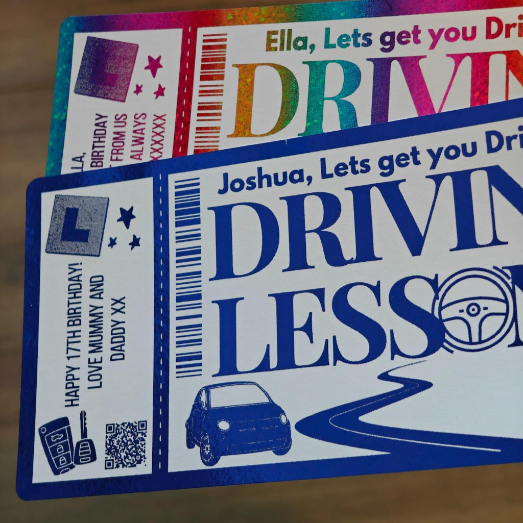 Driving Lesson Blue Foil Ticket