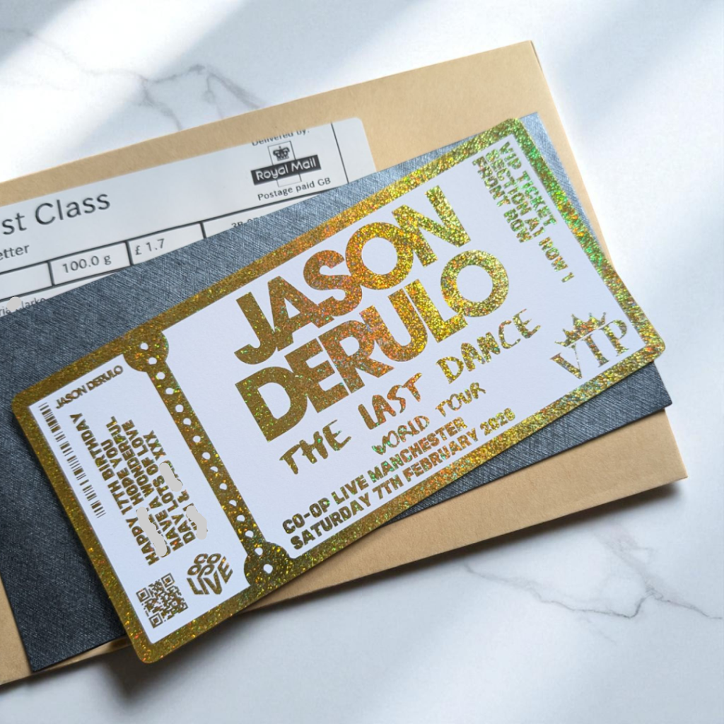 Jason Derulo The Last Dance Gold Glitter Foil Ticket