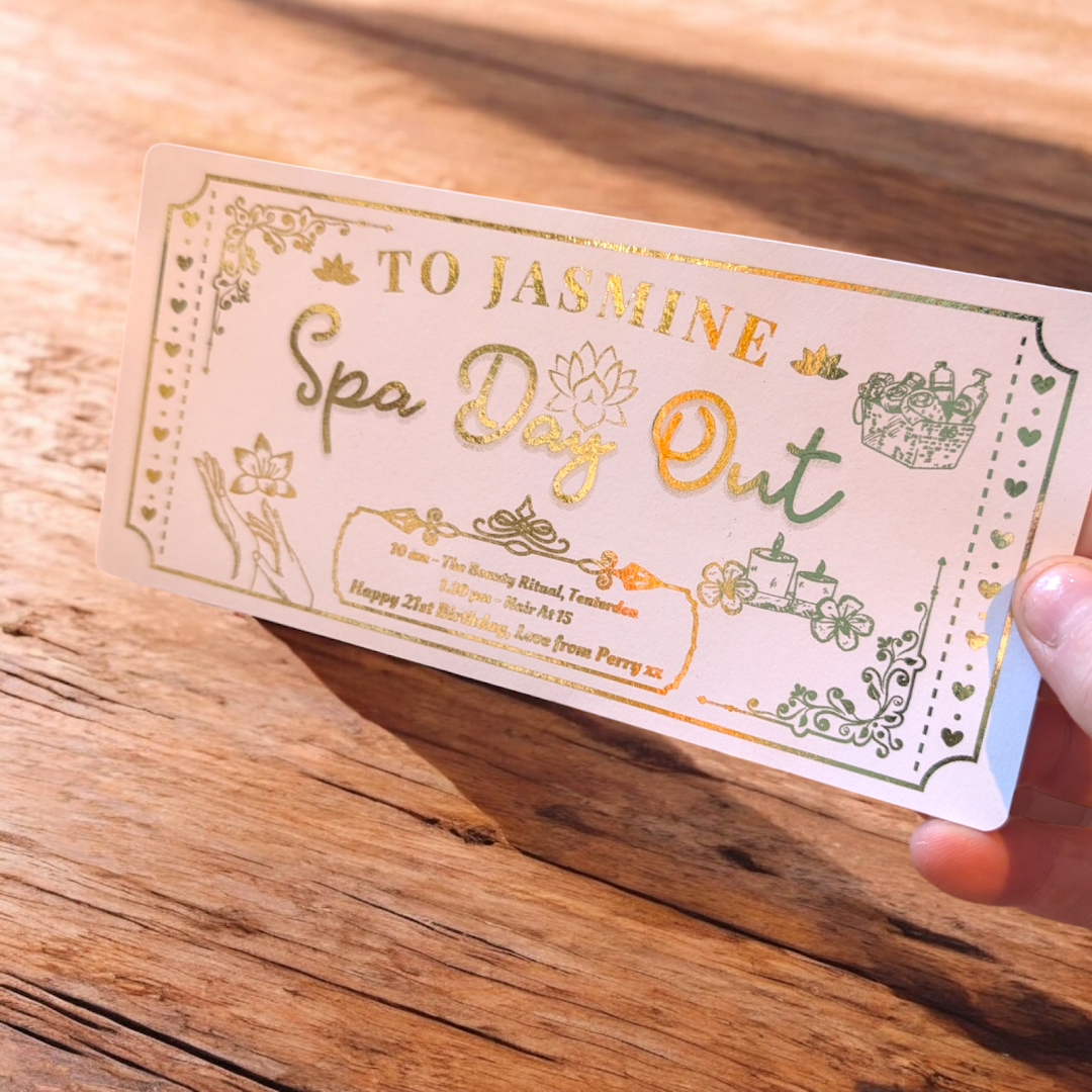 Spa Day Out Luxury Foil Ticket Gift