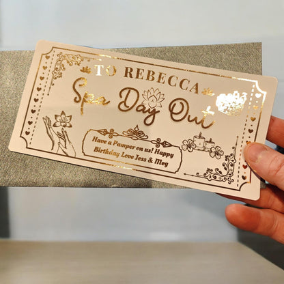 Gold Spa Day Out Foil Gift Ticket